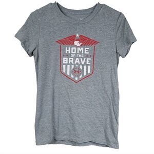 Under Armour Small Home of the Brave Gray Patriotic Tee Loose HeatGear T-shirt